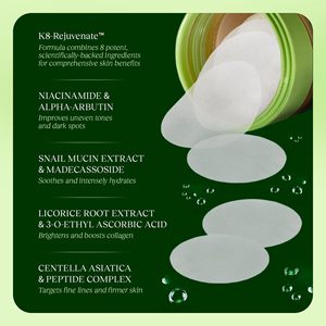 Discos Tonificantes para Arrugas y Piel Opaca, Tratamiento Facial Hidratante con Mucina de Caracol, Niacinamida, Péptidos, Centella Asiática y Manchas Oscuras - Product Image 5