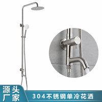 Ensemble de douche à eau froide en acier inoxydable 304, robinet de douche pluie pour salle de bain à domicile