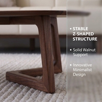 Table basse ovale moderne en bois massif avec base en V, table centrale pour chambre et salon, durable et écologique