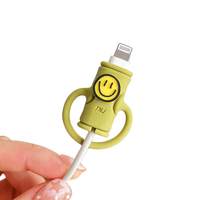 Accessoires mobiles personnalisables : Protège-câble en silicone étanche, mignon, motif dessin animé, pour câble de données et chargeur de téléphone, anti-déchirure