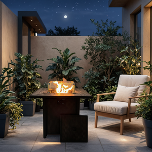 Foyer en acier inoxydable de haute qualité de 40000 BTU avec table carrée de roches de lave pour le chauffage extérieur de la maison et du jardin - Product Image 6