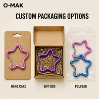 Mosquetón de Aleación de Aluminio en Forma de Estrella de Cinco Puntas para Llavero / Colgante de Bolso / Tirador de Cremallera, 21 Colores, Personalización OEM