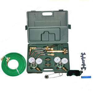 Kit de herramientas de soldadura y corte Cfweld estilo americano con manómetros de oxígeno y acetileno, manguera y dispositivo antirretorno de llama para acetileno y propano - Product Image 1