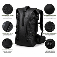 Sac à dos de randonnée imperméable 1000D robuste avec système MOLLE, fermeture roll-top, pour camping en extérieur, avec système d'hydratation OEM ODM