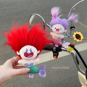 Poupée décorative en peluche sirène de dessin animé pour véhicule électrique, décoration intérieure de <span class=keywords><strong>moto</strong></span>/voiture alimentée par batterie - Product Image 1
