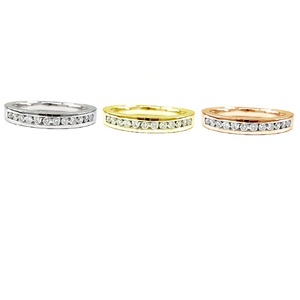 Ensemble de bagues de mariage classiques en or jaune 18 carats et diamants pour couples, cadeau de fiançailles et d'anniversaire de Hong Kong - Product Image 4