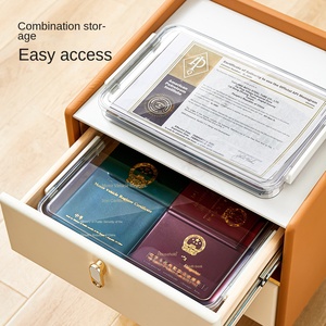 Transparent Rectangle PET Stackable 45L Document Storage <b>Box</b> Desktop Stationery Finishing Family <b>Book</b> Dust-Proof Card - Product Image 4