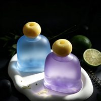 Diffuseur d'arômes haut de gamme sans flamme pour la maison et le bureau, en verre en forme de cloche, imprimé, avec bâtonnets en rotin, bouteille de 200 ml