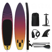 Planche de paddle gonflable en PVC écologique et portable, très vendue, avec aileron unique pour les eaux océaniques