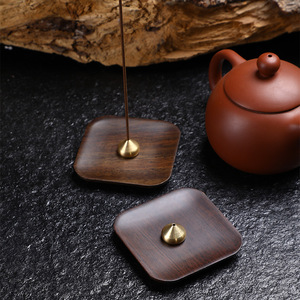 Porta Incienso Cuadrado de Ébano, Madera Sólida, Estilo Zen, Quemador de Varillas de Incienso, Aromaterapia, Soporte de Fragancia para el Hogar, Hecho en Dehua - Product Image 1