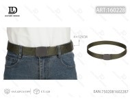 Cinturón Tejido para Hombre de 4.0cm x 125cm, Color Verde Militar, Hebilla de Hierro, Cinturón de Tela con Hilo - Product Image 3