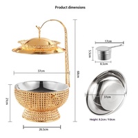 Réchaud de buffet en acier inoxydable doré 8,0 L, chauffe-plat isolant pour hôtels, restaurants et services de restauration en libre-service, chauffe-plat à alcool