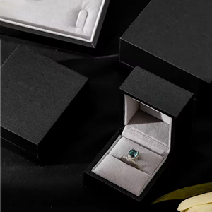 Factory Wholesale Luxury Jewelry Ring Box <b>Black</b> Jewellery Packaging <b>Boxes</b> for Small Business - Product Image 2