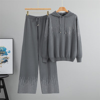 Ensemble de sport décontracté pour femme Printemps/Automne – Veste à capuche et pantalon amples anti-plis