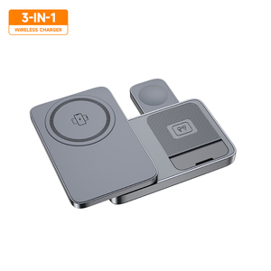 <span class=keywords><strong>Chargeur</strong></span> sans fil magnétique 3 en 1, station de charge pliable pour <span class=keywords><strong>iPhone</strong></span> 17 16 15 14 13 Samsung IWatch Galaxy AirPods, charge rapide - Product Image 4