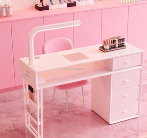 Usine En Gros Nouveau Blanc Crème Style Multi-Fonction Avec <span class=keywords><strong>Aspirateur</strong></span> Lampe <span class=keywords><strong>De</strong></span> Table Nail Shop Spécial Nail Table - Product Image 4