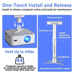 Support de montage mural pour projecteur, compatible avec les projecteurs universels, avec angle et hauteur réglables, support de projecteur de haute qualité - Product Image 5