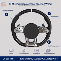 Volant sport personnalisé entièrement en carbone à 3 branches avec poignée en cuir de qualité supérieure compatible avec Mercedes-Benz W222/W213/W205/W253/W463/W257