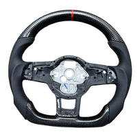Volant sport en fibre de carbone pour modèles Audi A3/A4/A5/A7/RS équipé de boutons et de palettes de changement de vitesse