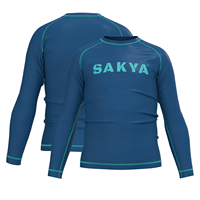SAKYA BJJ Rash Guards Performance Youth Children Compression Shirts Short Sleeve Anti-UV Unisex Jiu Jitsu MMA Surfing Wear 220g