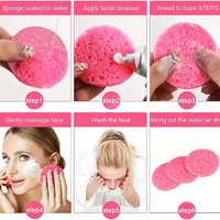 Éponge de maquillage en pulpe de bois compressée écologique de haute qualité, blanche, pour le bain et la douche, éponge nettoyante pour le visage