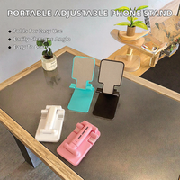 Support de téléphone pliable en plastique réglable - Support de bureau portable pour tablettes, diffusion en direct, impression d'écran, logo personnalisé, miroir