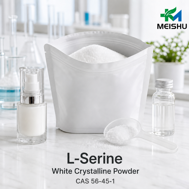 MEISHU L-Serine CAS 56-45-1 99% High Purity Cosmetic Grade Anti-Wrinkle Humectant Amino Acid Factory Direct