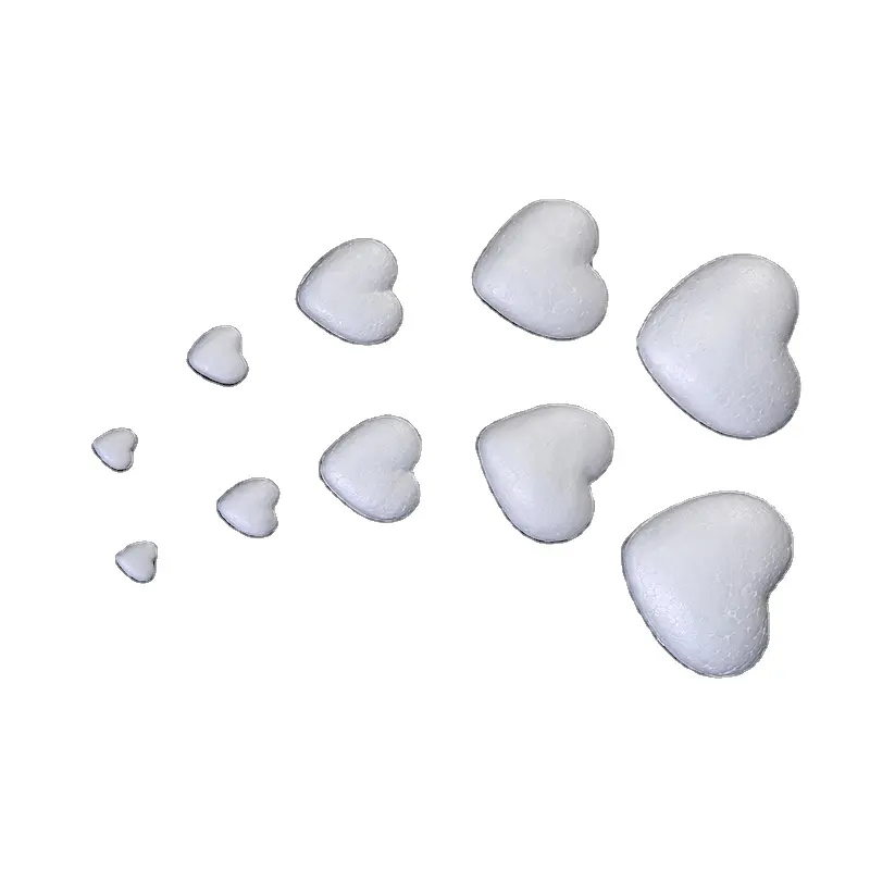 Factory wholesale heart line white embryo foam model polydragon material love Heart-shaped foam mold DIY handmade Valentines