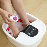 Bain de pieds chauffant infrarouge électrique avec rouleaux de massage Shiatsu et pierre ponce pour la relaxation des pieds