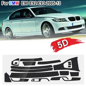 Carbon Fiber Sticker <b>Vinyl</b> <b>Decal</b> Trim 5D Glossy /3D Matte 15Pcs LHD for BMW E90 E92 E93 2005-2013 - Product Image 2