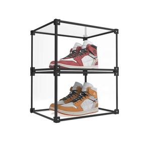 Tự làm hình chữ nhật rõ ràng nhựa hiển thị container cho xếp chồng lưu trữ cửa mạnh mẽ hộp giày ban đầu tiêm Stackable giày gọn gàng - Product Image 3