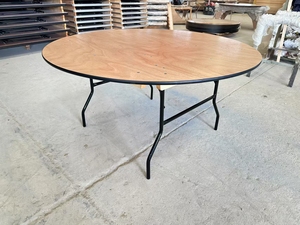 Mesa plegable redonda moderna de 6 pies <span class=keywords><strong>para</strong></span> banquetes de hotel y bodas muebles de madera <span class=keywords><strong>para</strong></span> restaurante de uso comercial <span class=keywords><strong>para</strong></span> 10 plazas - Product Image 6
