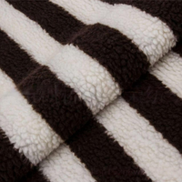 Tissu jacquard rayé bicolore en polaire de polyester texturé, avec logo personnalisé, pour vêtements, jouets, sellerie automobile, canapés et sacs