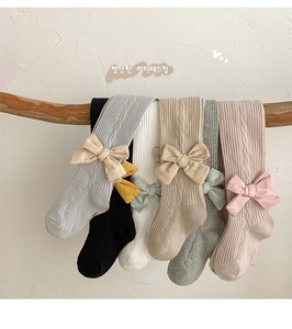 Pantimedias para <span class=keywords><strong>Niñas</strong></span>, Calcetines, <span class=keywords><strong>Leggings</strong></span> Tejidos Coloridos, Medias para Bebés Recién Nacidos con Lazo, Medias de Algodón para <span class=keywords><strong>Niñas</strong></span> - Product Image 1