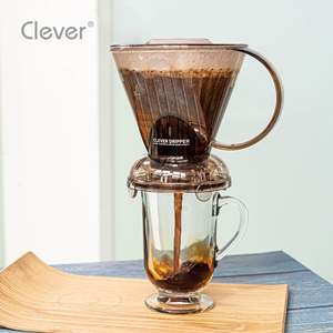 Filtro de café de plástico trapezoidal translúcido marrón para ferias comerciales, gran tamaño, para verter sobre la cafetera - Product Image 4