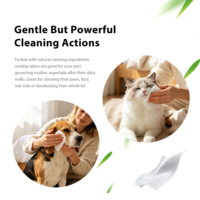 Lingettes pour animaux de compagnie en fibre de bambou pour nettoyer les pattes après la promenade et les pattes boueuses Hypoallergéniques Sans parfum Biodégradables Aloe vera et vitamine E