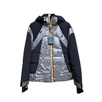 Veste de ski à capuche en laine épaisse patchwork monogramme pour homme, nouvelle collection 2026, version automne/hiver haut de gamme, pour le marché européen transfrontalier