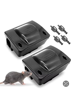 Piège à souris et rats portable hautement écologique, boîte en plastique solide, station d'appât pour rongeurs, design animal pour intérieur, pelouse et ferme