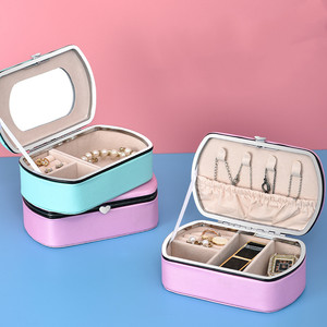 Hot sale small cheap bulk PU leather gift jewelry boxes for women ring necklace organizer storage case