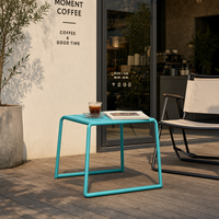 Mesa de Jardín Rectangular o Cuadrada Personalizada, Muebles de Exterior, Mesa de Café, Mesa de Comedor de Aluminio para Jardín, Balcón