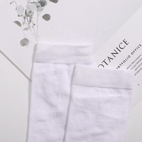 Chaussettes de basketball pour jeunes à motifs personnalisés, sublimation, personnalisation du bord du bas, respirantes, en polyester, blanches, vierges