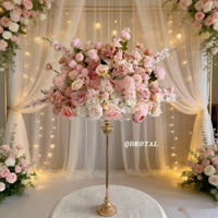 Großhandel Rosa-Weiße 50-60cm Künstliche Seiden-Blumenkugeln Hochwertige Hochzeits-Tischdekoration Blumenkugel für Veranstaltungen