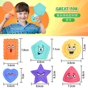 Squishy Sensory Toys Super Soft Silicone Decompression Toys For Kids 6 Pack Colorful <b>Shapes</b> 5-7 Years Unisex Fidget <b>Blocks</b> - Product Image 1