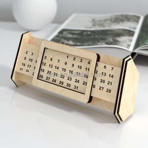 All'ingrosso taglio laser 3d puzzle legno calendario perpetuo calendario da tavolo calendari <span class=keywords><strong>casa</strong></span> <span class=keywords><strong>regalo</strong></span> e ornamenti per ufficio - Product Image 3