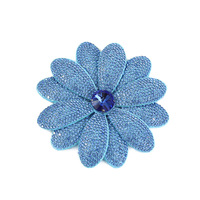 Applique florale multicouche en tissu ornée de strass brillants pour la décoration de chaussures, vêtements, sacs, robes de mariée et chapeaux