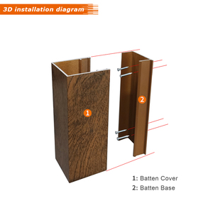 Revêtement de <span class=keywords><strong>façade</strong></span> en bois vertical grainé blanc crème, panneaux de décoration extérieure en bois, écran en aluminium, imperméable, moderne - Product Image 5