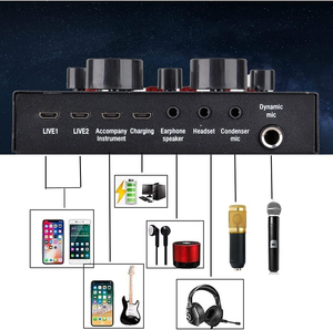 Professional PC Sound Card Set Studio Condenser <b>Microphone</b> for Karaoke Podcast Recording Live Streaming - Product Image 3