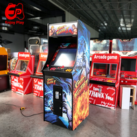 Machine de jeu d'arcade de combat 2 joueurs, écran HD 22 pouces, éclairage LED, borne en bois à monnayeur pour centre commercial, OEM