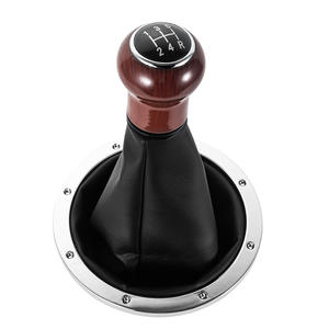 Poignée de levier de vitesse en cuir grain de bois, 5 vitesses, pour GOL - Product Image 1