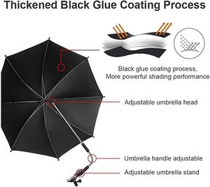 Protection solaire <span class=keywords><strong>UV</strong></span> de haute qualité, parapluie de poussette de bébé portable étanche à la pluie avec pince universelle - Product Image 3